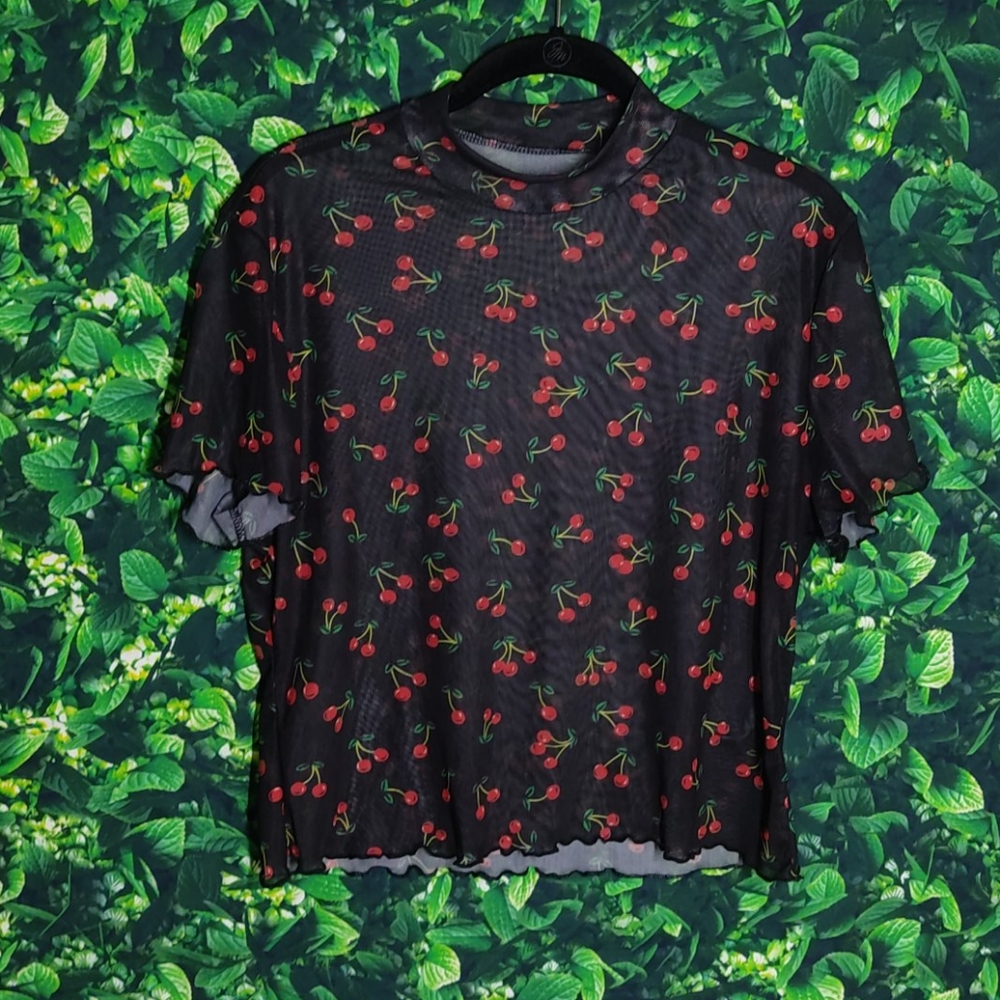 Cherry Mock Neck T shirt🍒